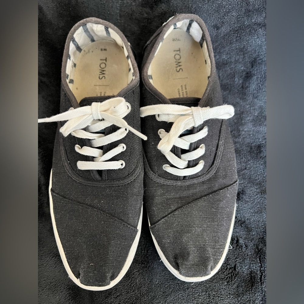 TOMS Black Heritage Canvas Cupsole Cordones‎ Sneakers - Size 9